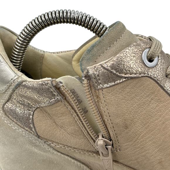 Geox Illusion Wedge Sneakers Hidden Heel Women's SZ 8 Tan Sporty Y2K Streetwear - Picture 9 of 12